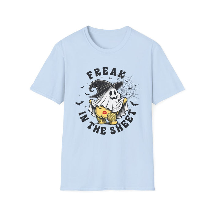 Freak in the Sheet Funny Halloween T-Shirt - funny t-shirt by Cheeky Business