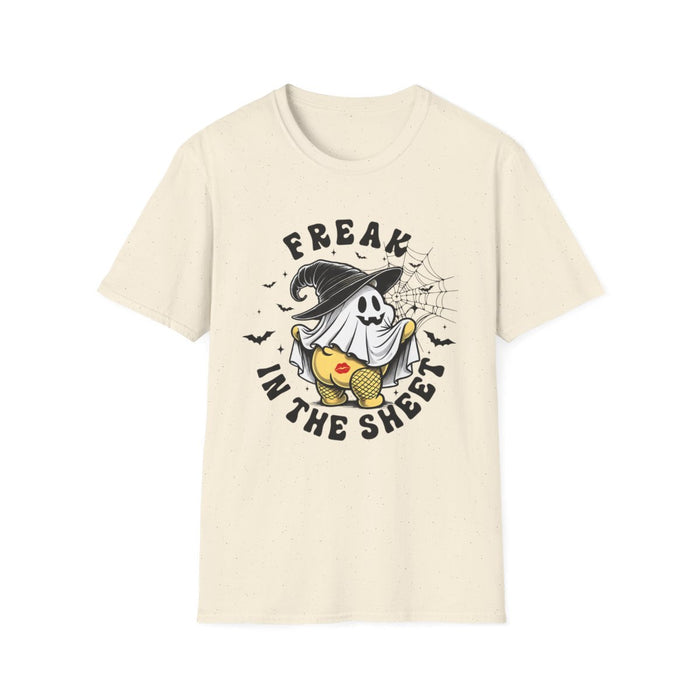 Freak in the Sheet Funny Halloween T-Shirt - funny t-shirt by Cheeky Business