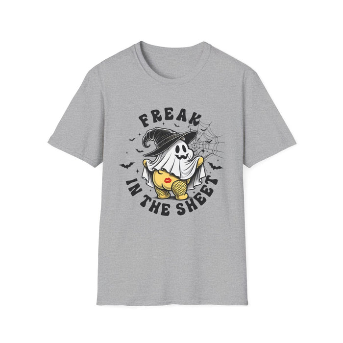 Freak in the Sheet Funny Halloween T-Shirt - funny t-shirt by Cheeky Business