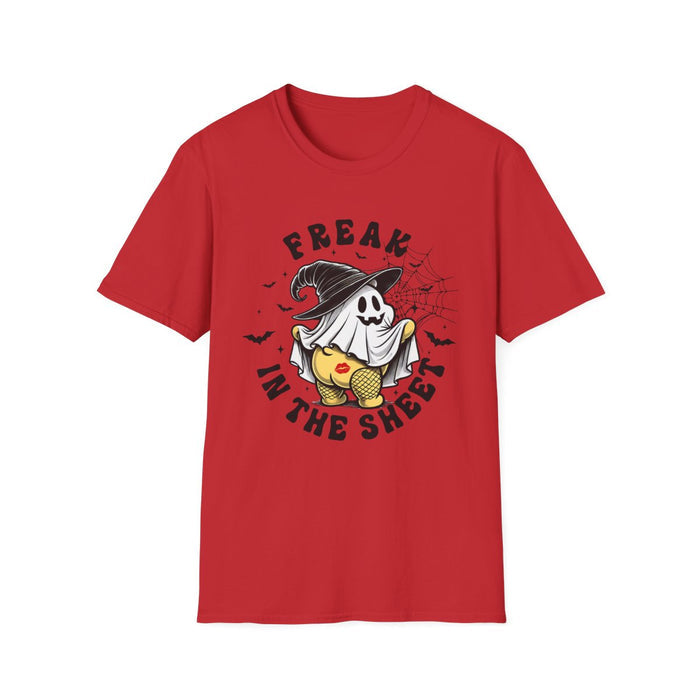 Freak in the Sheet Funny Halloween T-Shirt - funny t-shirt by Cheeky Business