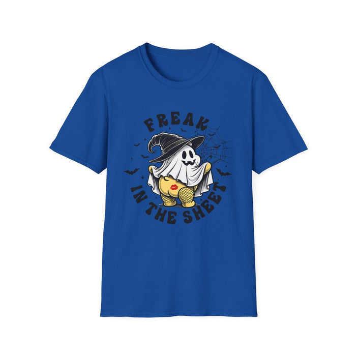 Freak in the Sheet Funny Halloween T-Shirt - funny t-shirt by Cheeky Business