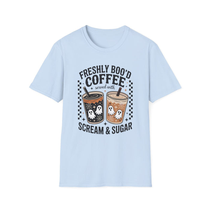 Freshly Boo'd Coffee Halloween Graphic T-Shirt - funny t-shirt by Cheeky Business
