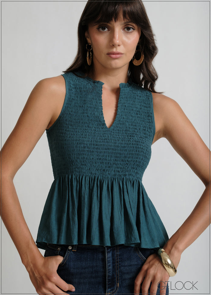 Frill Detailed Smocked Top - 270426