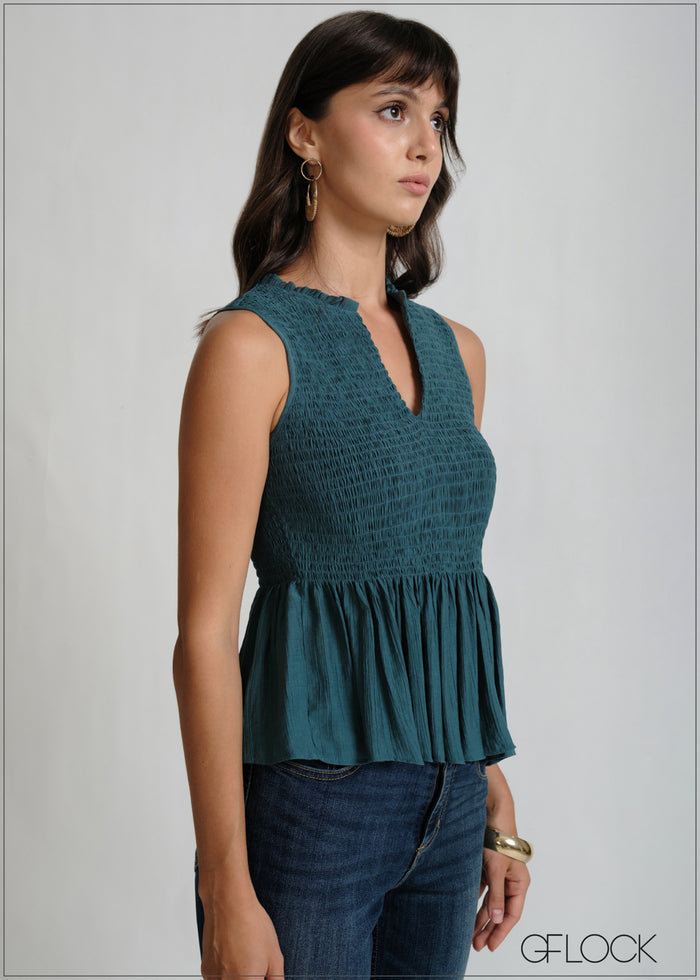 Frill Detailed Smocked Top - 270426