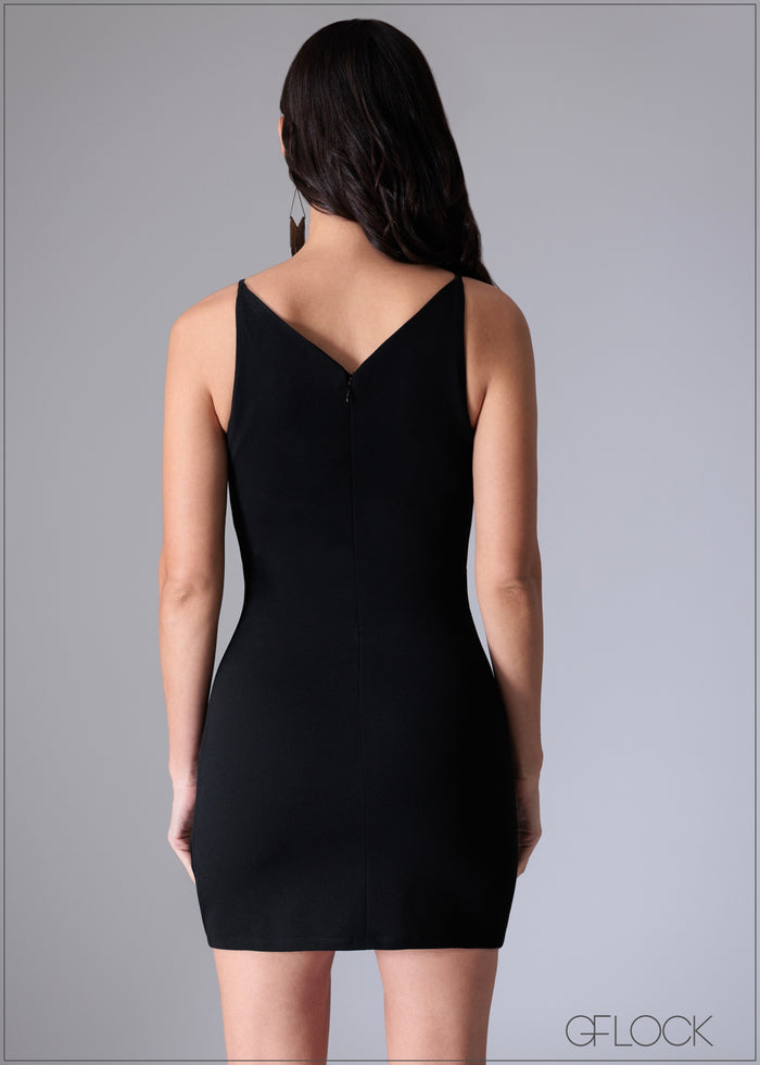 Front Detailed Strappy Mini Dress - 110725