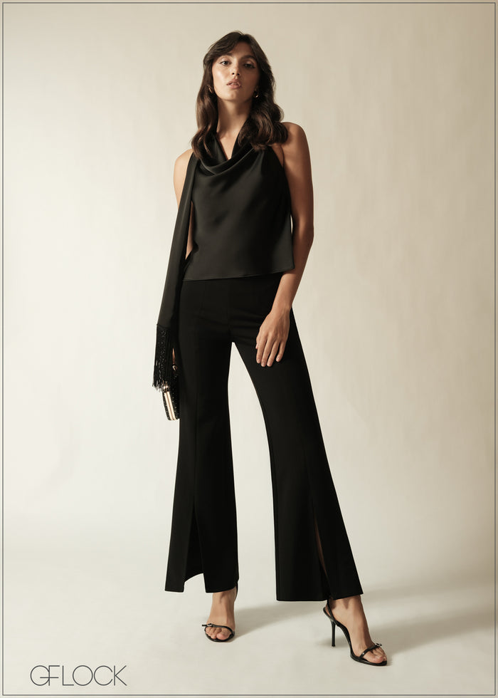 Front Slit Detail Bootleg Pant - 190626