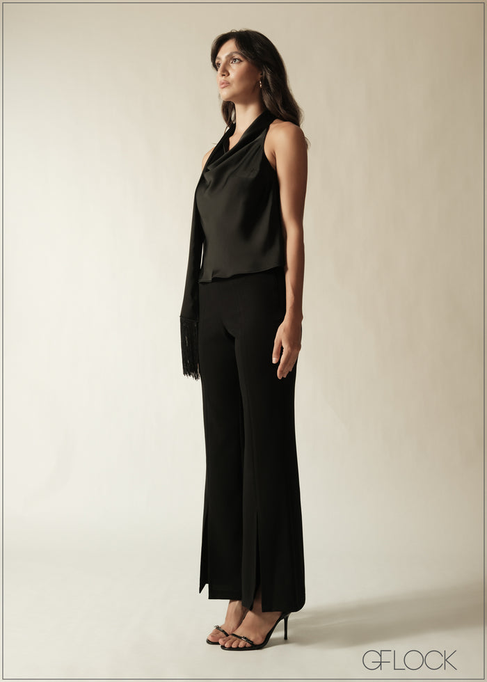 Front Slit Detail Bootleg Pant - 190626