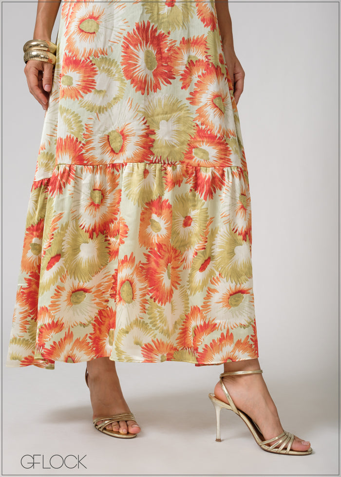 Gathered Neck Halter Dress - 090526