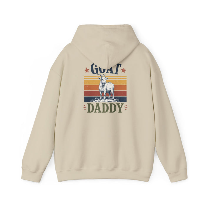 light pink hoodie with GOAT daddy funny dad print made to order