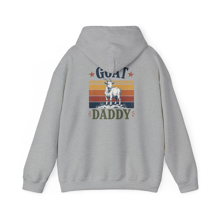 light blue hoodie with GOAT daddy funny slogan gift for him