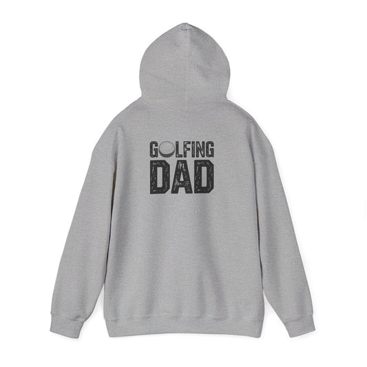 sport grey hoodie with golfing dad funny design for fathers day gift