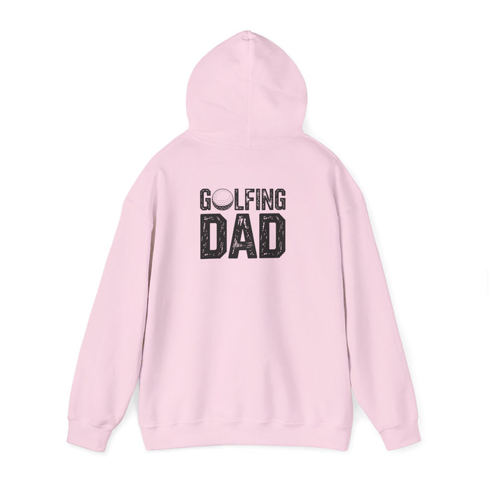 light blue hoodie with golfing dad slogan for dad gifts