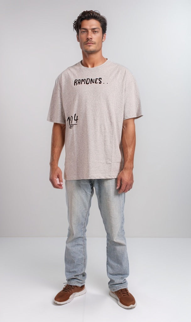 Graphic Print Oversized Crew Neck T-Shirt