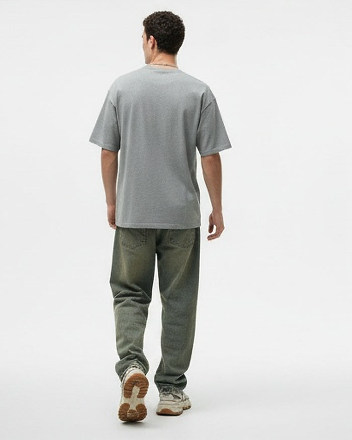 Grey Fireball Graphic Oversized T-Shirt - R216570