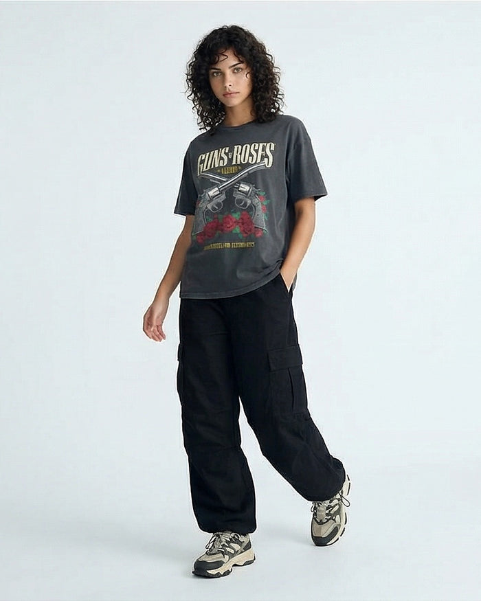 Guns N' Roses Graphic Print Oversized T-Shirt