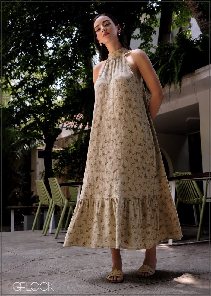 Halter Neck Printed Dress - 280325