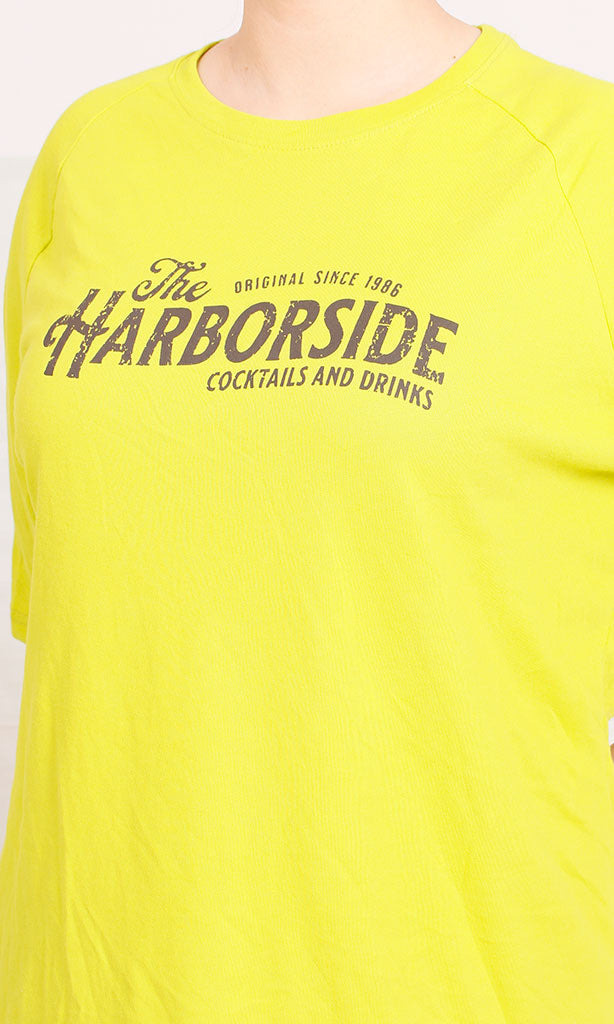 Harborside Graphic Neon Yellow Oversized Tee