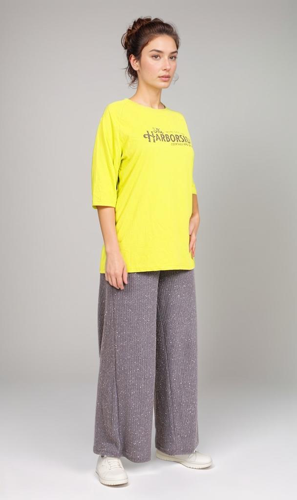 Harborside Graphic Neon Yellow Oversized Tee