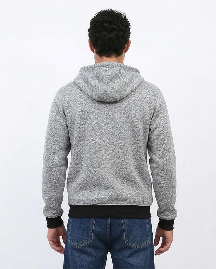 Heather Grey Contrast Trim Full-Zip Hoodie - O201226