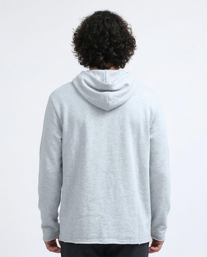 Heather Grey Embossed Logo Hoodie - O200022