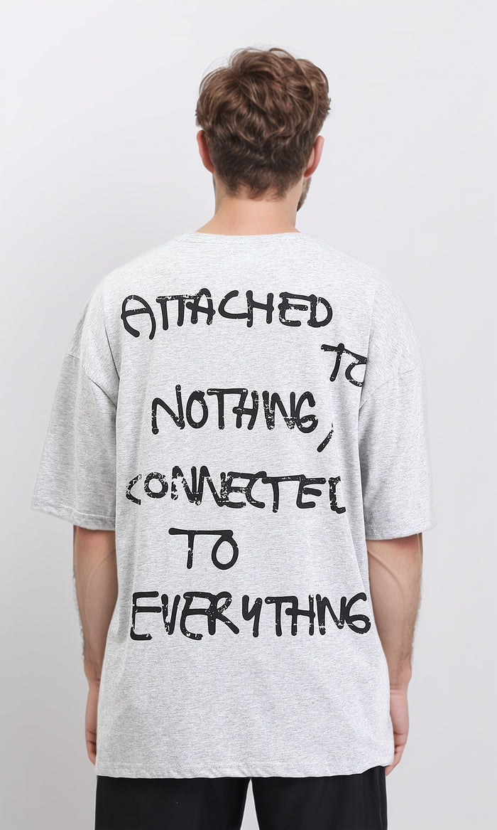 Heather Grey Oversized Graphic Print Tee - R210936