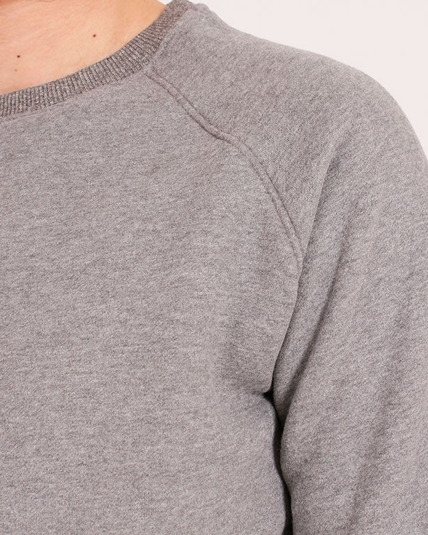 Heather Grey Raglan Sleeve Crewneck Sweatshirt - R206842