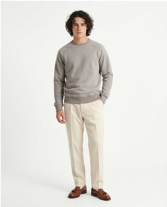 Heather Grey Raglan Sleeve Crewneck Sweatshirt - R206842
