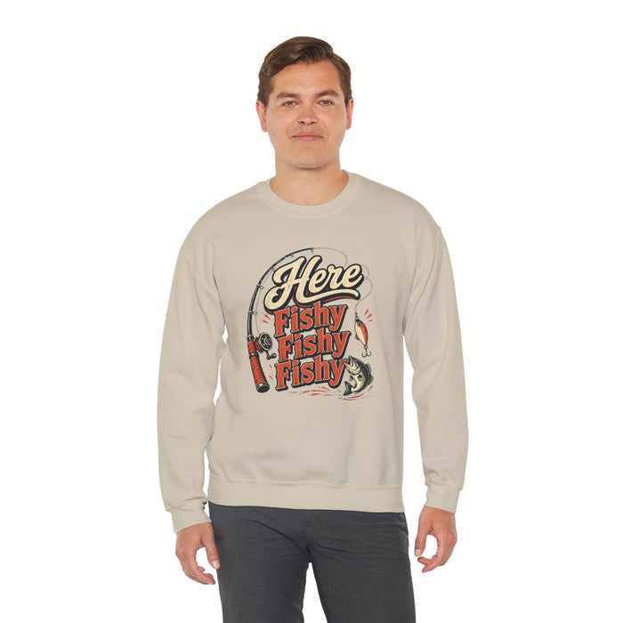 Here Fishy Fishy Fishy Fishing Sweatshirt