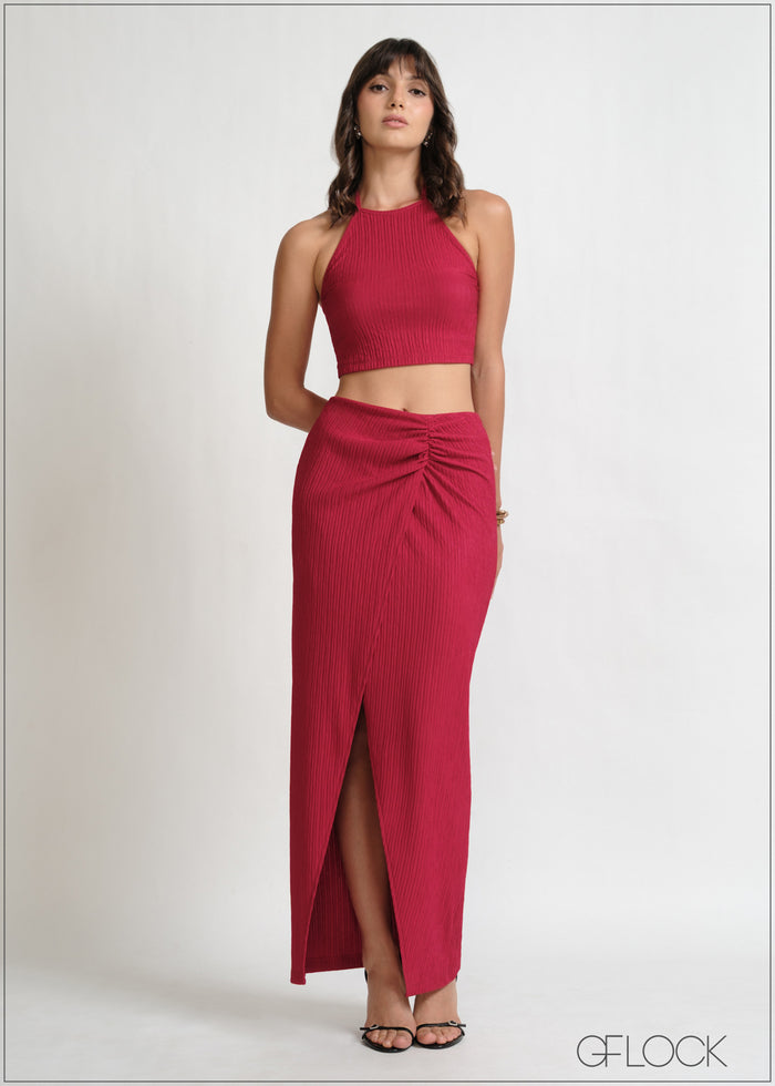 High Neck Sleeveless Crop Top - 270426
