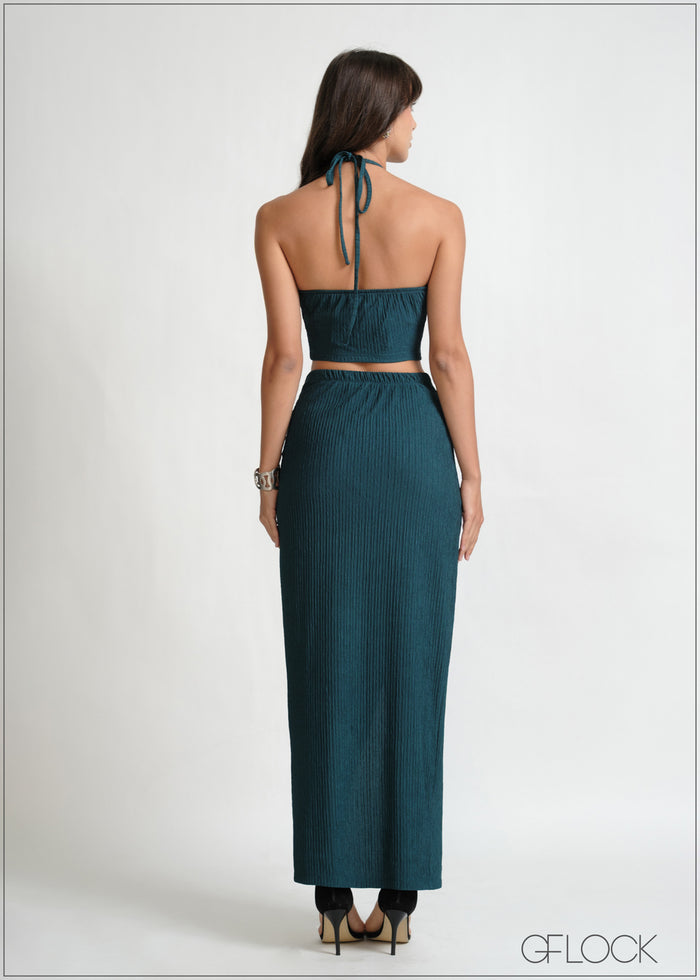 High Neck Sleeveless Crop Top - 270426