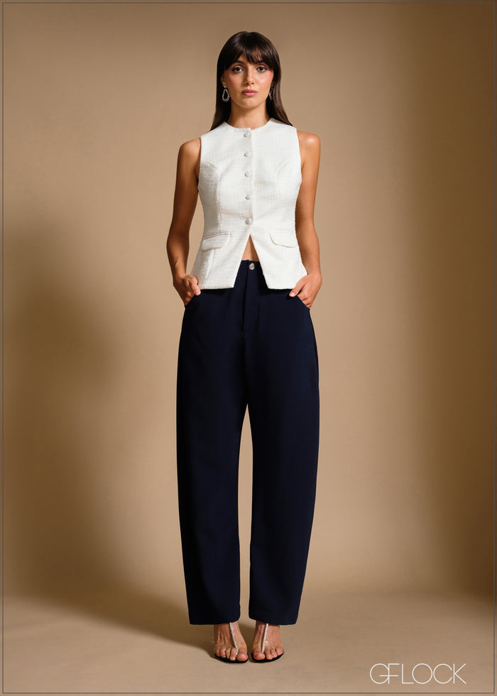 High Waist Barrel Leg Pant