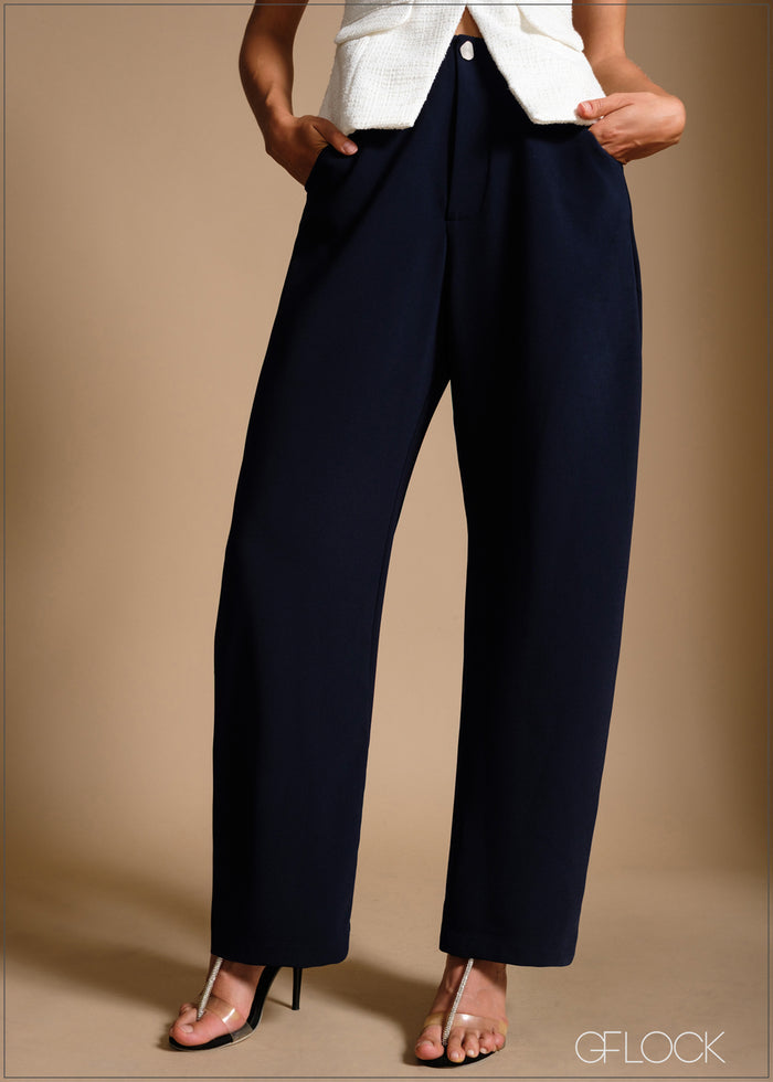 High Waist Barrel Leg Pant
