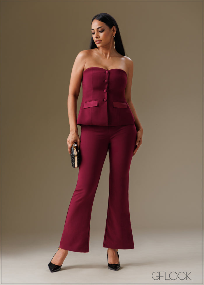 High Waist Bootleg Pant - 121225