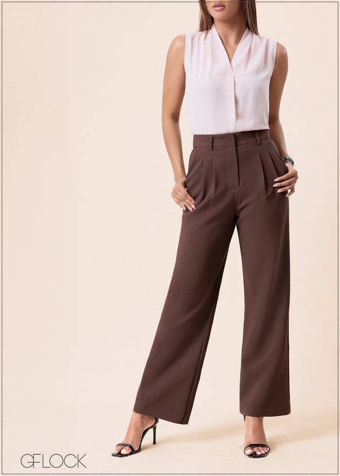 High Waist Pant With Pleats - 160525