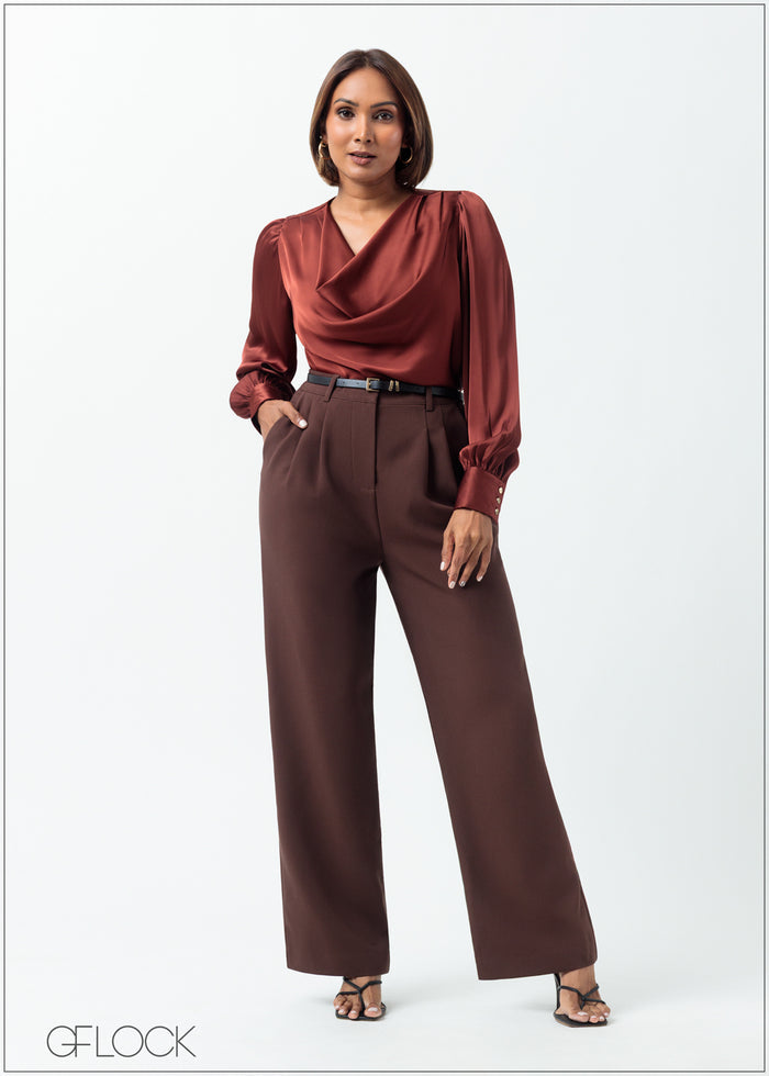 High Waist Pant With Pleats - 160625