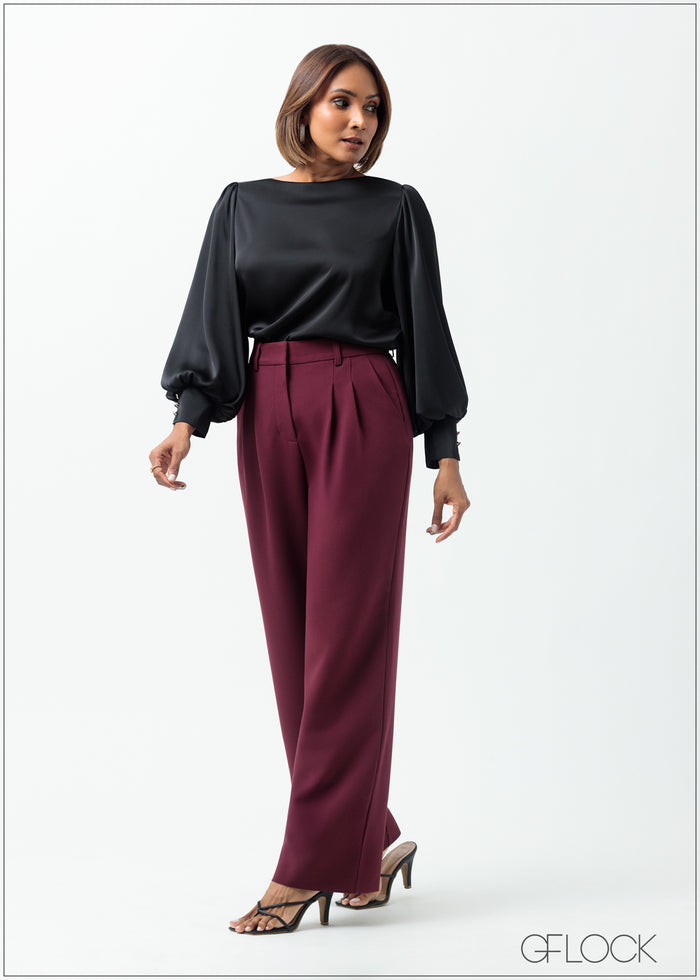 High Waist Pant With Pleats - 160625