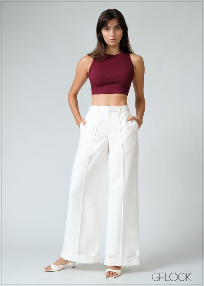High Waist Pintuck Pant