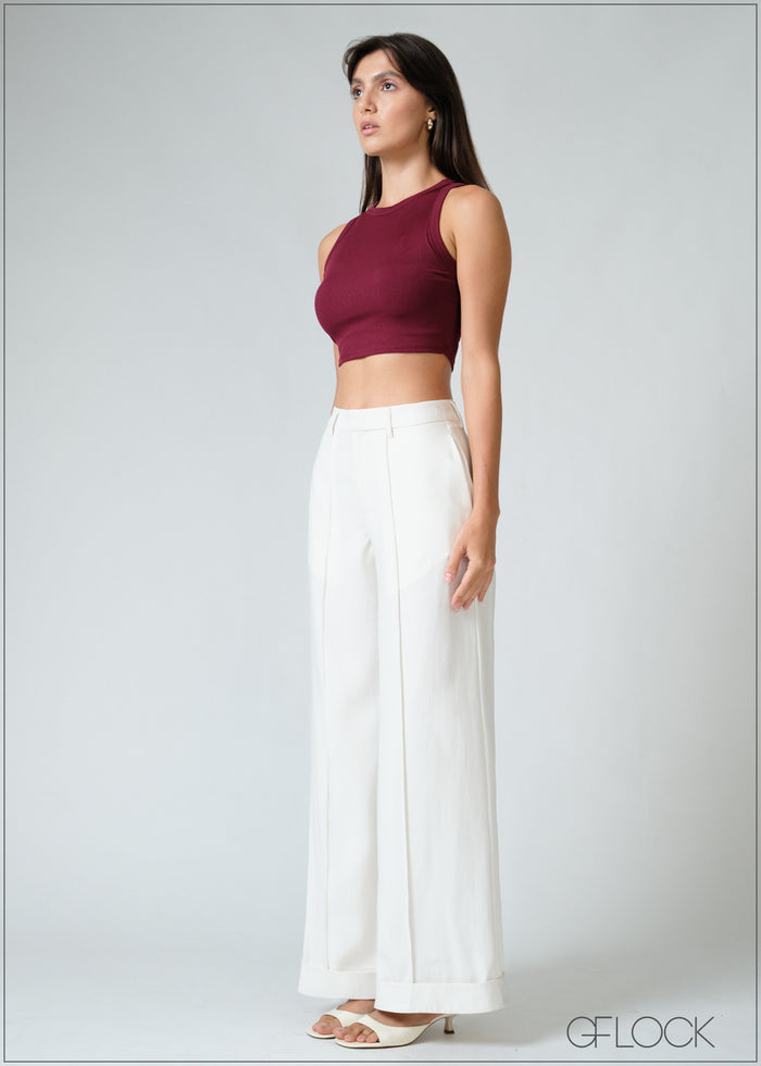 High Waist Pintuck Pant