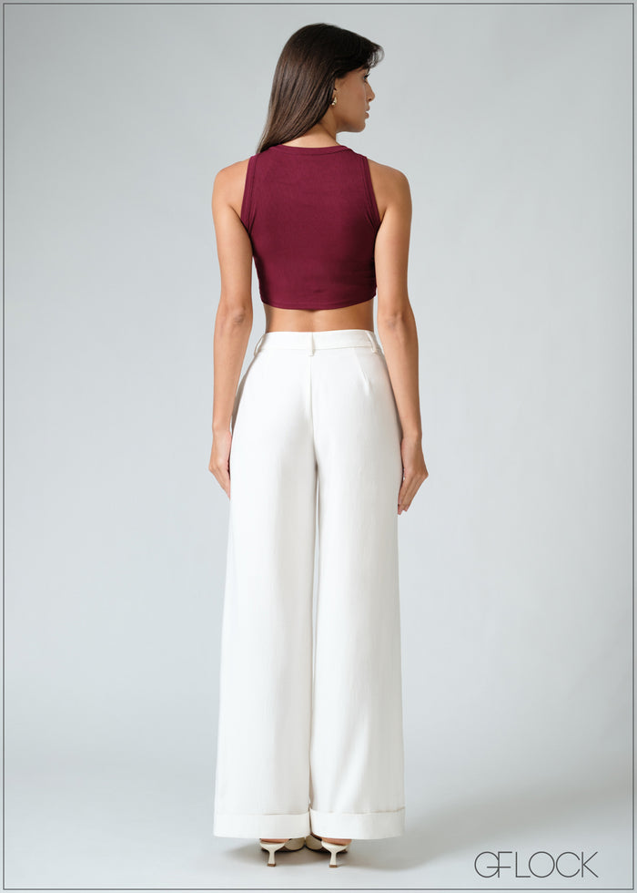 High Waist Pintuck Pant