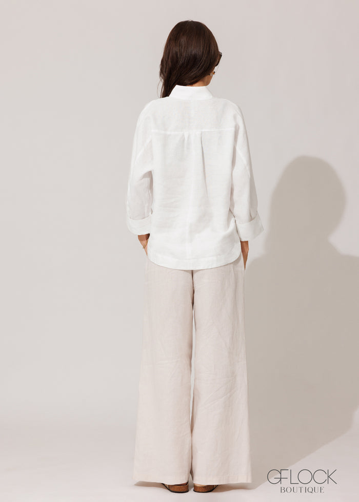 High Waist Stretch Linen Pant - 120826