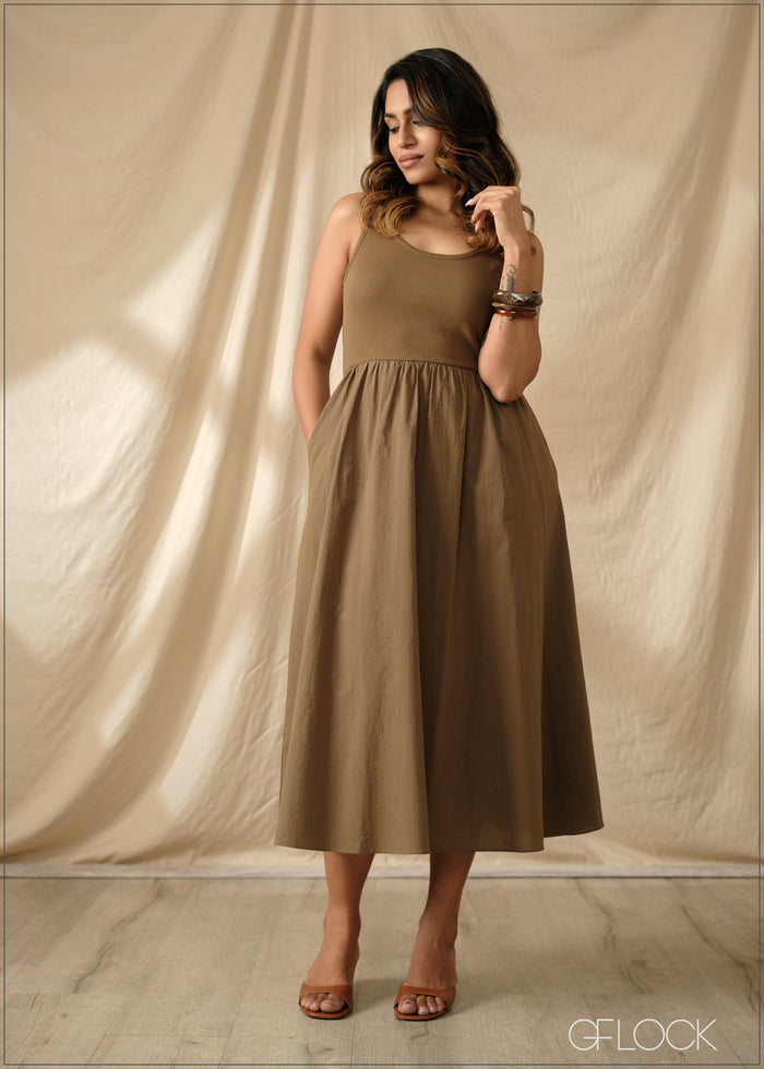 High Waist Two Tone Dress - 290925