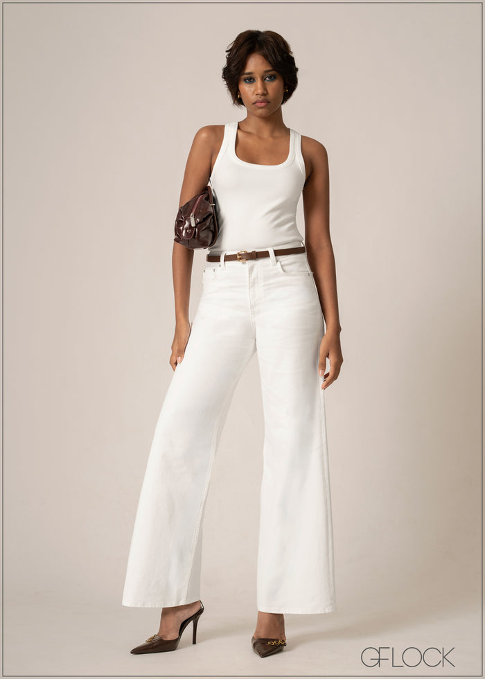 High Waist Wide Leg Jean - Long Length - 220826D