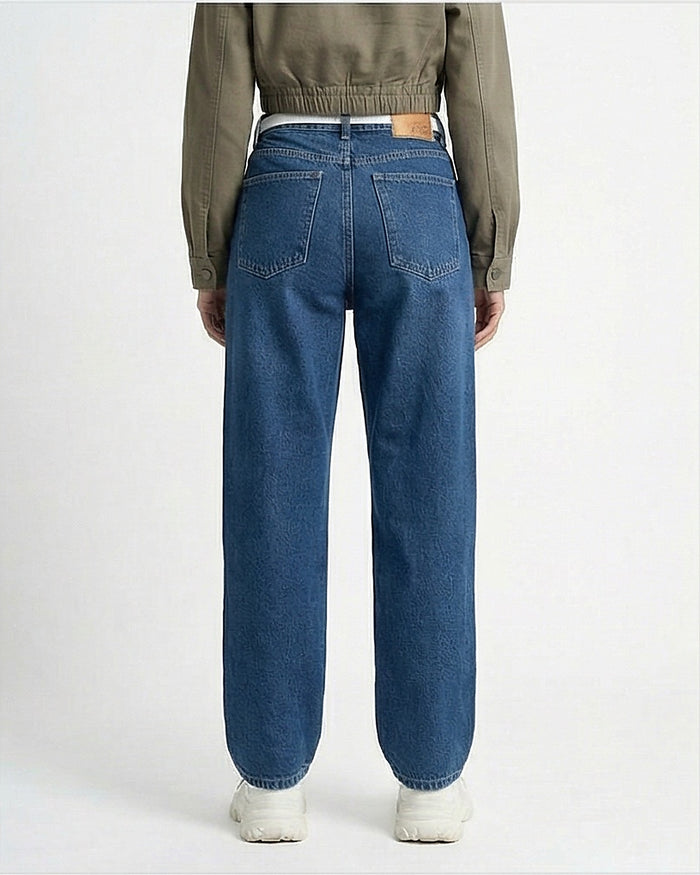 High-Waisted Relaxed Fit Denim Jeans