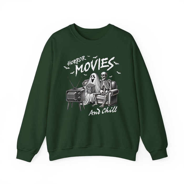 Horror Movies And Chill Halloween Sweatshirt - funny sweatshirt by Cheeky Business
