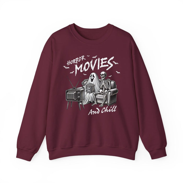 Horror Movies And Chill Halloween Sweatshirt - funny sweatshirt by Cheeky Business