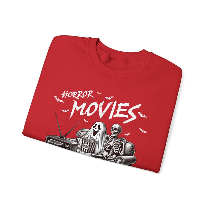 Horror Movies And Chill Halloween Sweatshirt - funny sweatshirt by Cheeky Business