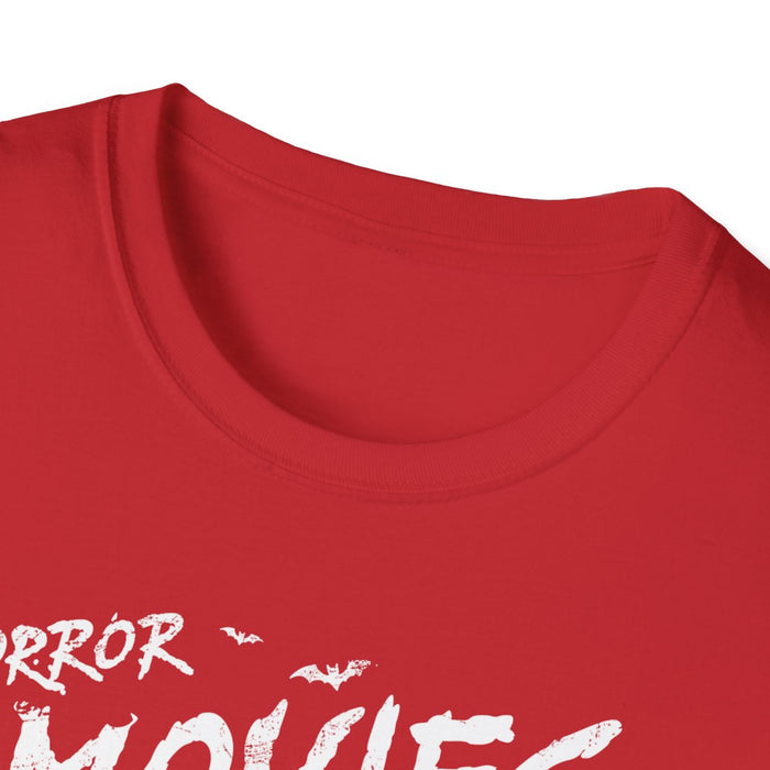 Horror Movies and Chill Halloween T-Shirt - funny t-shirt by Cheeky Business