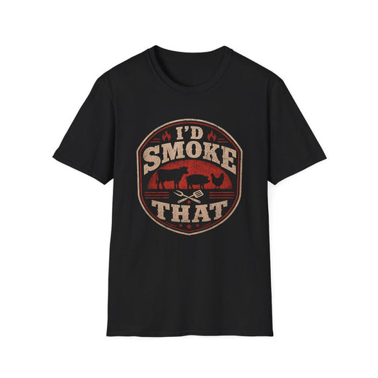 I'd Smoke That BBQ Dad T-Shirt - funny t-shirt by Cheeky Business