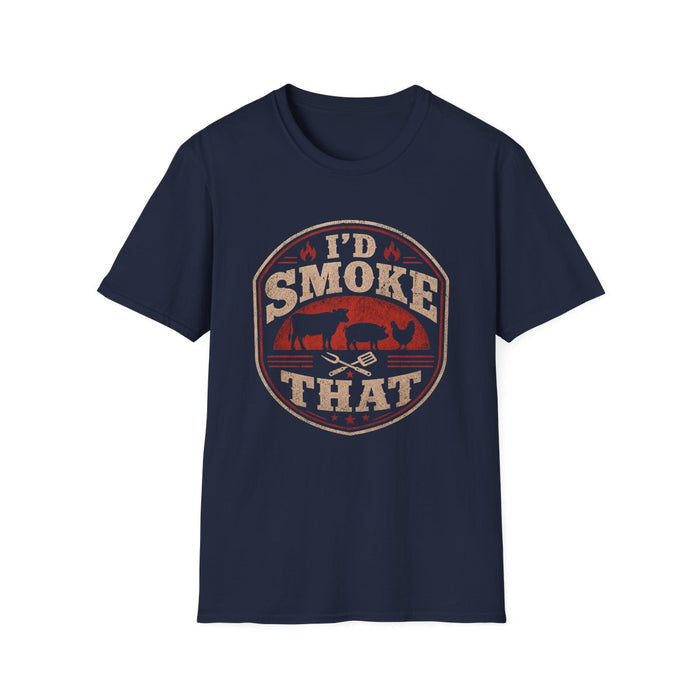 I'd Smoke That BBQ Dad T-Shirt - funny t-shirt by Cheeky Business