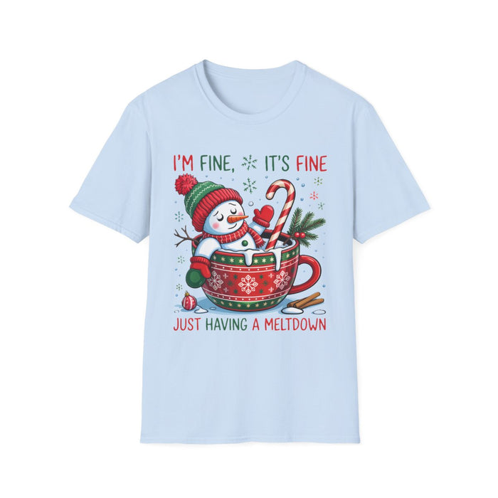 I’m Fine It’s Fine Just Having a Meltdown Christmas T-Shirt - funny t-shirt by Cheeky Business